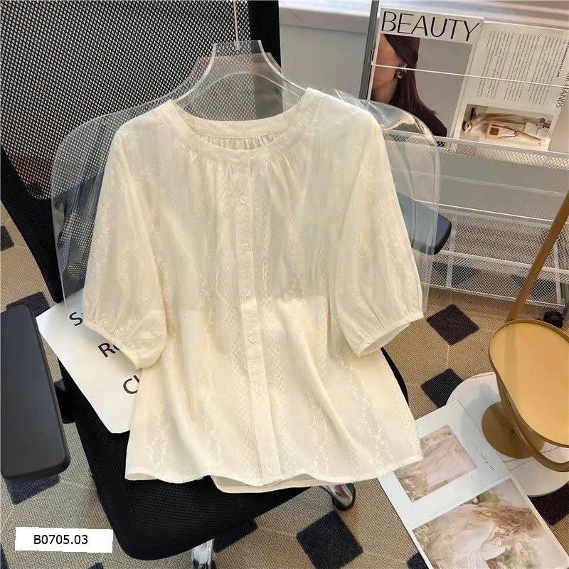 Áo sơ mi tay lỡ cổ tròn  Sỉ 115k