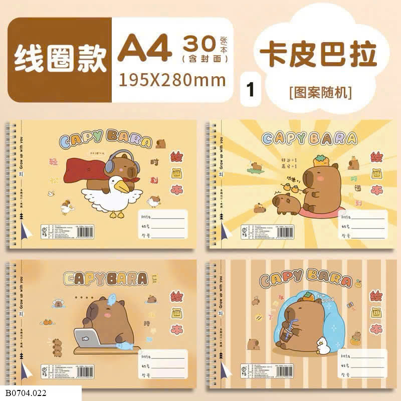 COMBO 4 QUYỂN VỞ VẼ A4 120 trang  Sỉ 59k/ 1 sét 4 quyển