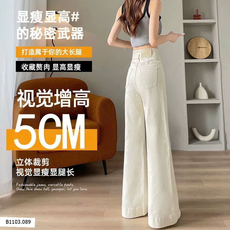 QUẦN JEANS ỐNG RỘNG 2 KHUY CHO NỮ    Sỉ 172k