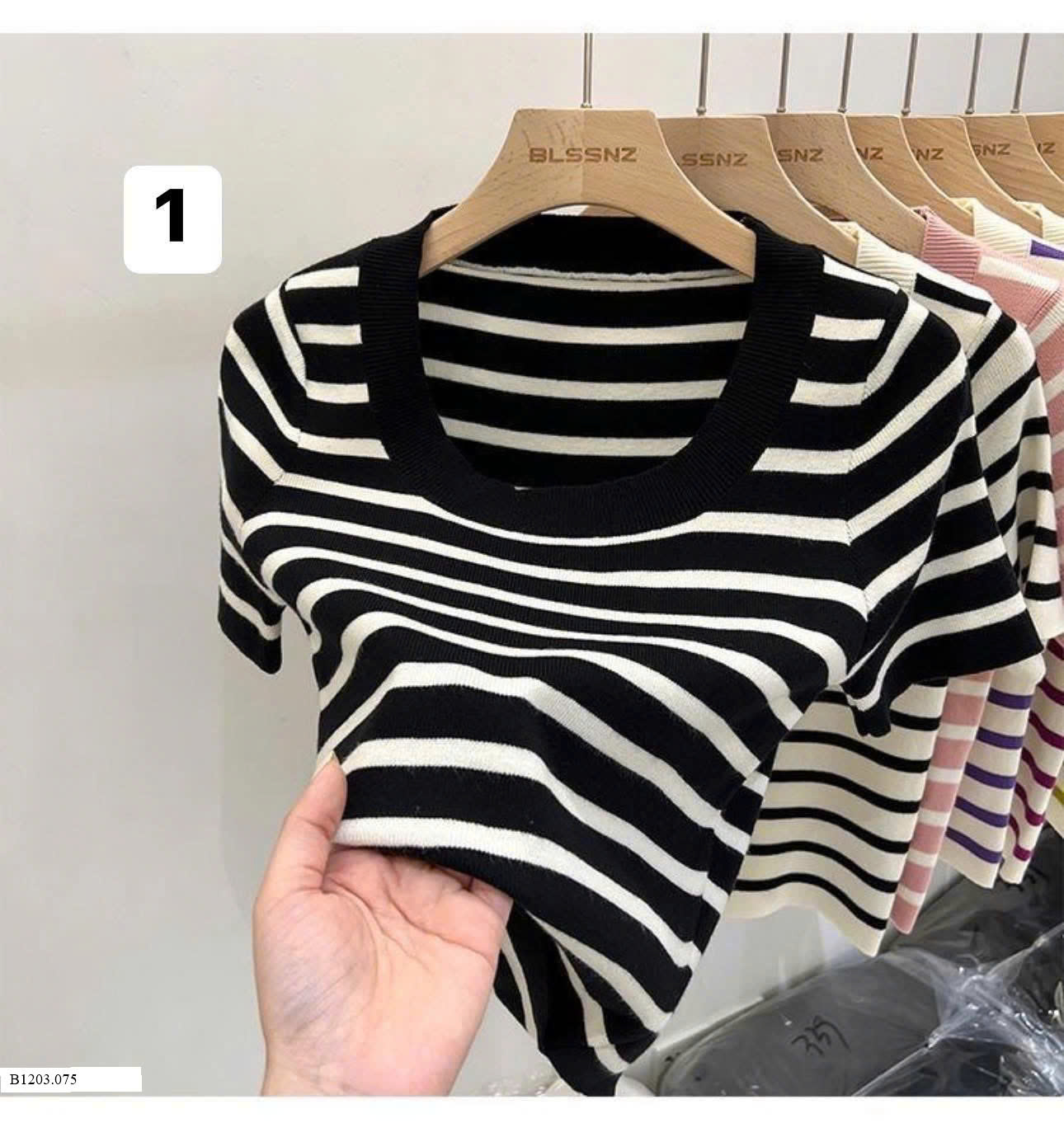 ÁO KẺ CỔ TRÒN   Sỉ 55k