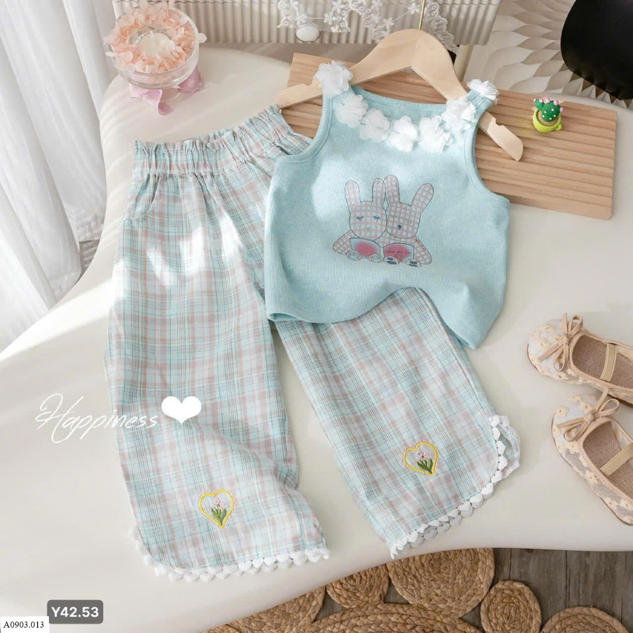 Set áo sát nách quần dài bé gái Sỉ 145k