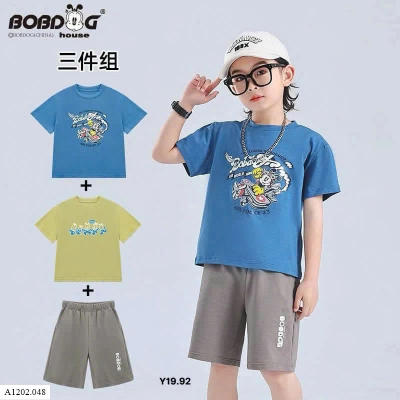 SET 3 MÓN 1 QUẦN VÀ 2 ÁO TRẺ EM BOBDOG  Sỉ 140k/ 1 sét 3 món