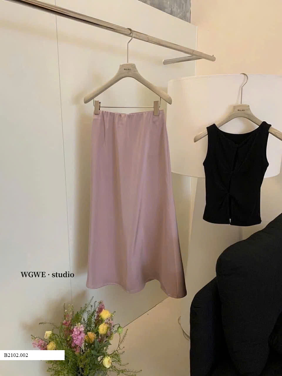 Chân váy lụa satin cực tôn dáng. Sỉ 195k