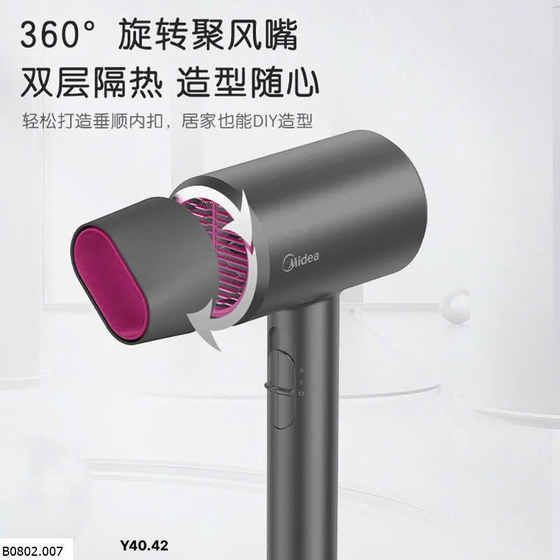 Máy sấy tóc ion âm MIDEA authentic  Sỉ 255k