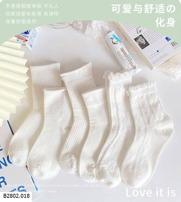 SET 10 ĐÔI TẤT TRẮNG   Sỉ 60k/ set 10 đôi 
