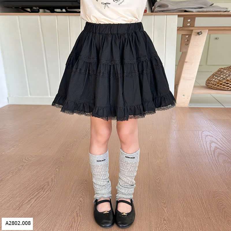 CHÂN VÁY NGẮN PHỐI REN AMBB Sỉ giá như sau Giá: sz 90-150: 127k 160: 140k 170: 158k