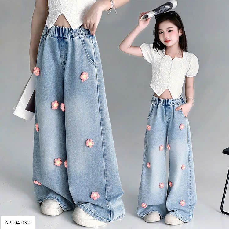 QUẦN JEAN HOA BÉ GÁI Sỉ 150k