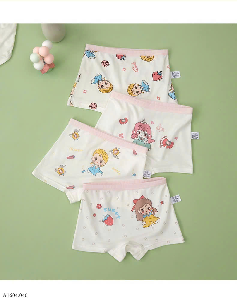 SET 4 QUẦN CHIP ĐÙI THOÁNG KHÍ CHO BÉ GÁI  Sỉ 59k/ 1 sét 4 chiếc