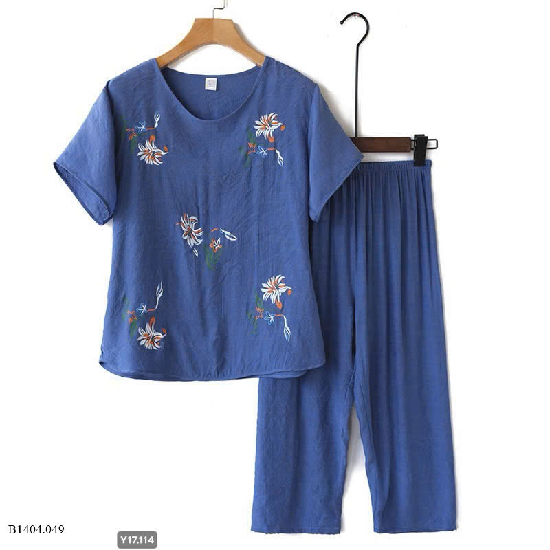 BỘ LANH COTTON HOA CHO BÀ/CHO MẸ    Sỉ 80k