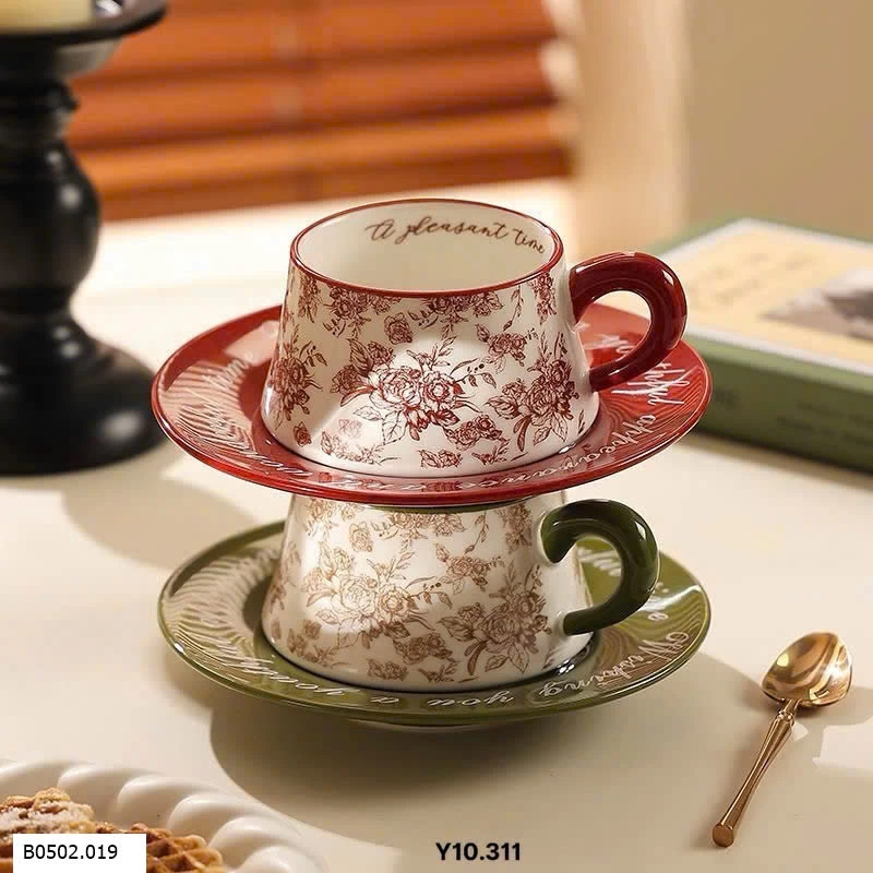 Set cốc vintage kèm hộp quà   Si 220k/1 set 2 cốc mix màu 