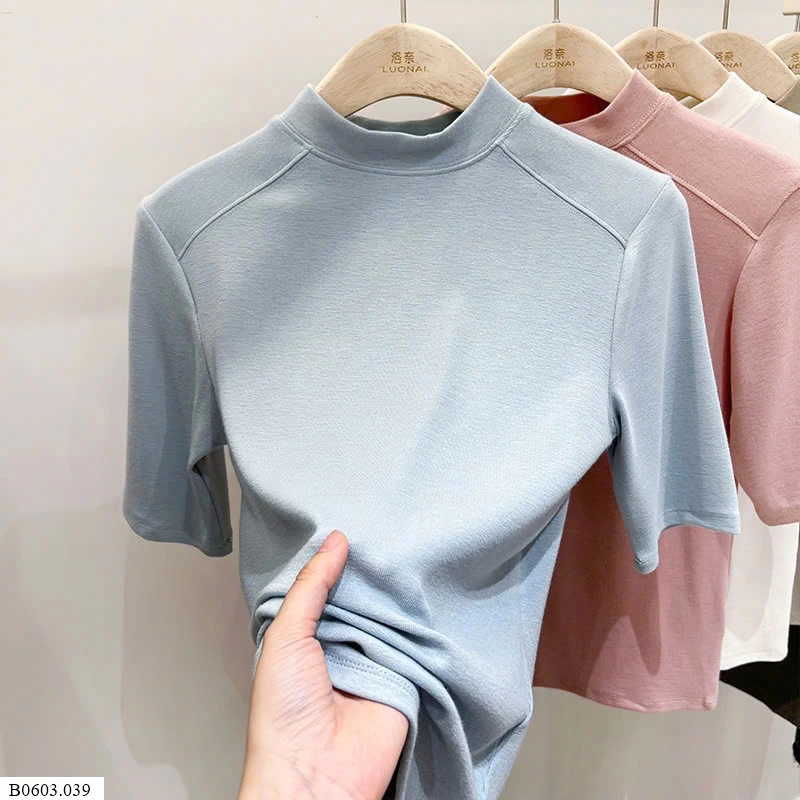 ÁO THUN CỘC TAY CỔ 3 PHÂN  Sỉ 75k