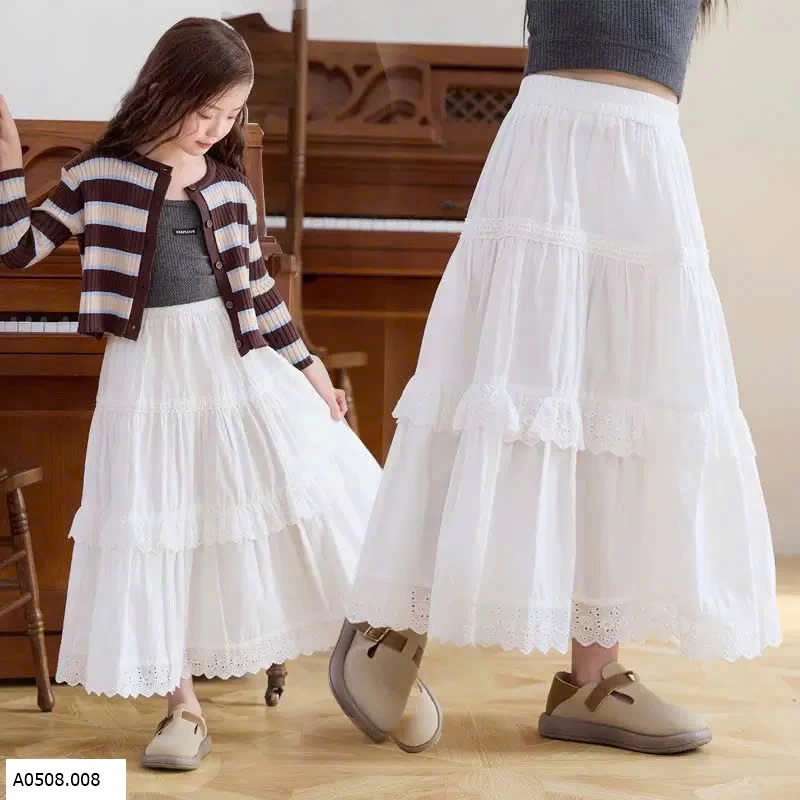 CHÂN VÁY MIDI CHO BÉ GÁI    Sỉ 135k