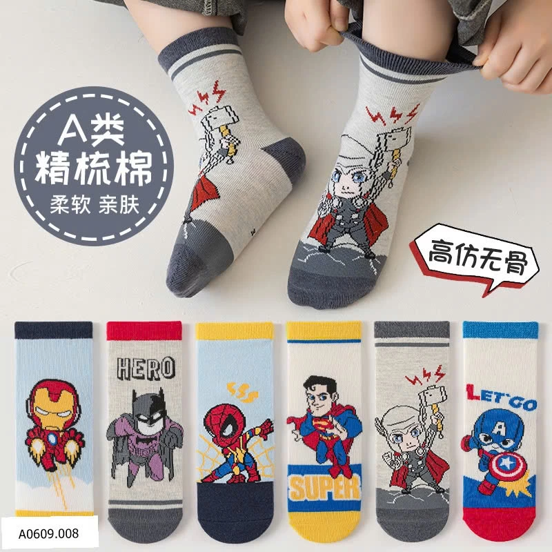 SET 6Đ TẤT SIÊU NHÂN   Giá sỉ  69k/1 set 6đ