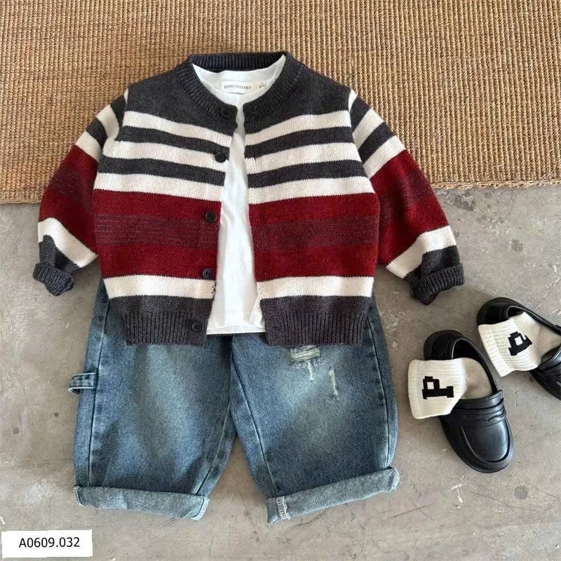 ÁO LEN CARDIGAN KẺ MMY   Giá sỉ 135k