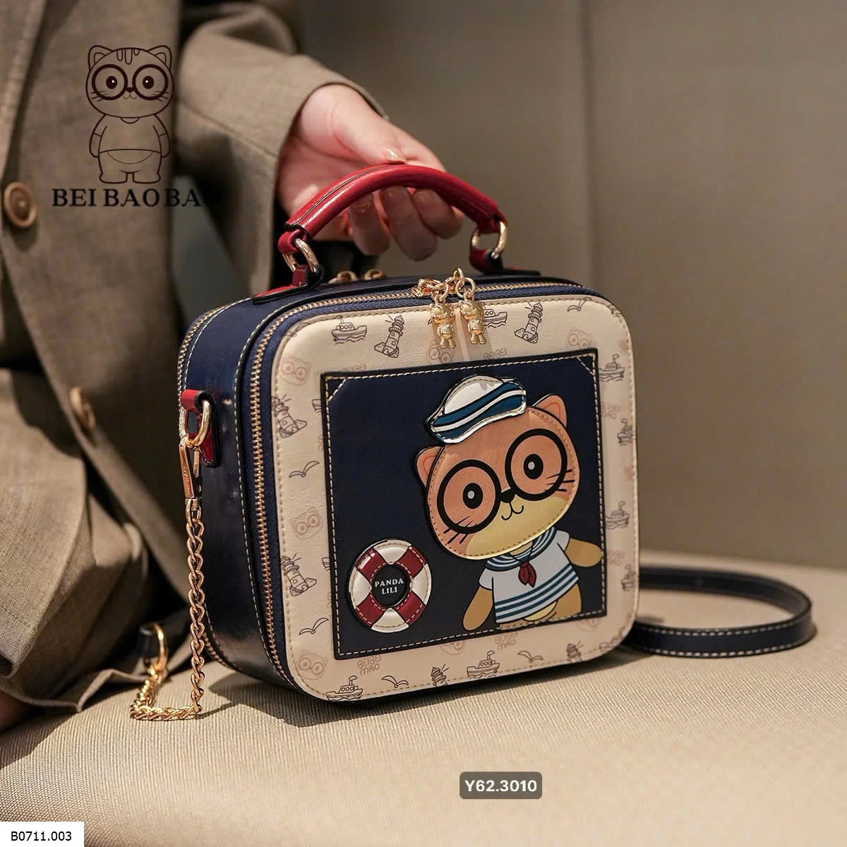 TÚI DA FORM VUÔNG HÌNH MÈO BEIBAOBAO  Giá sỉ 290k