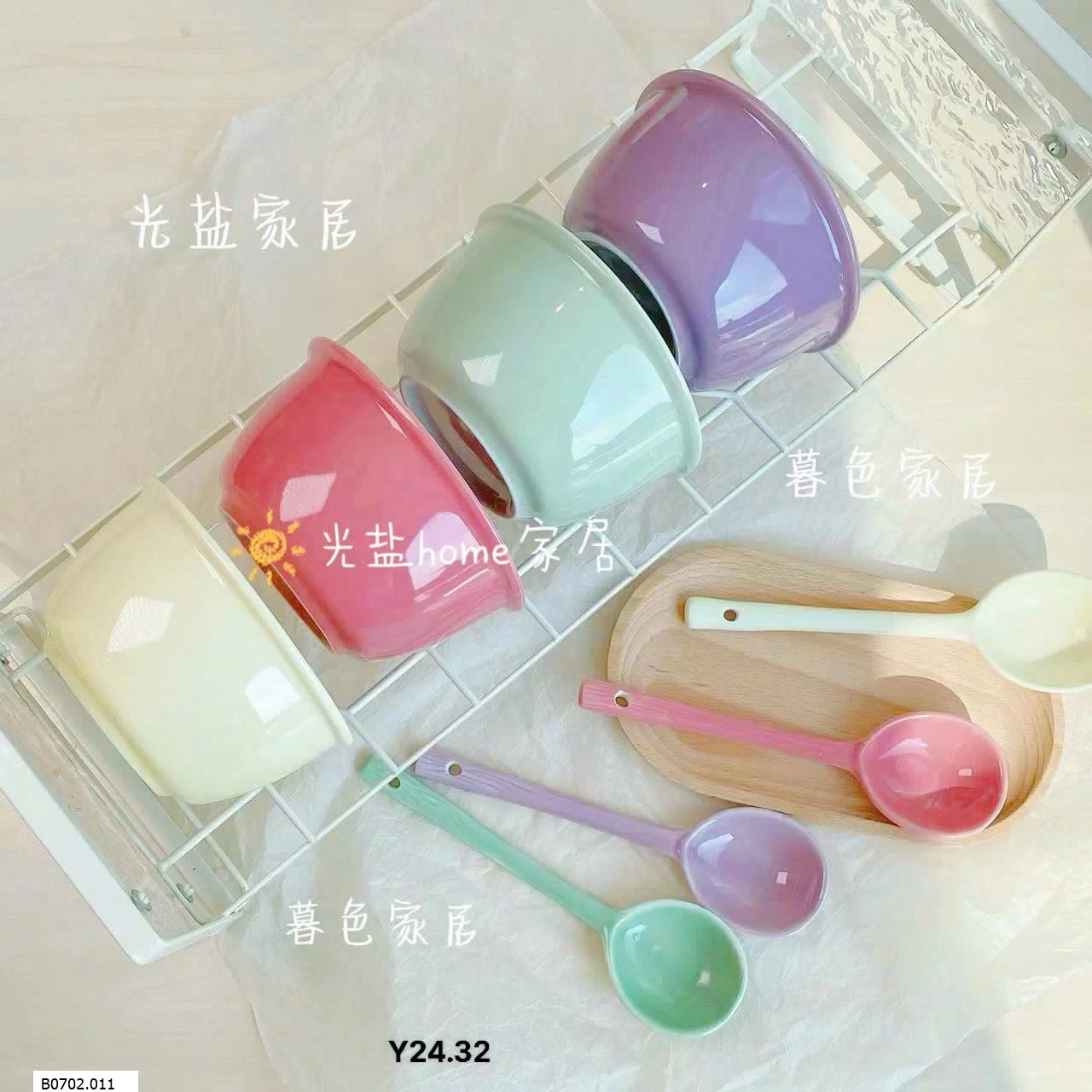Set 8 bát kèm 8 muỗng cơm Sỉ 160k /1 set 8 bát + 8 thìa 