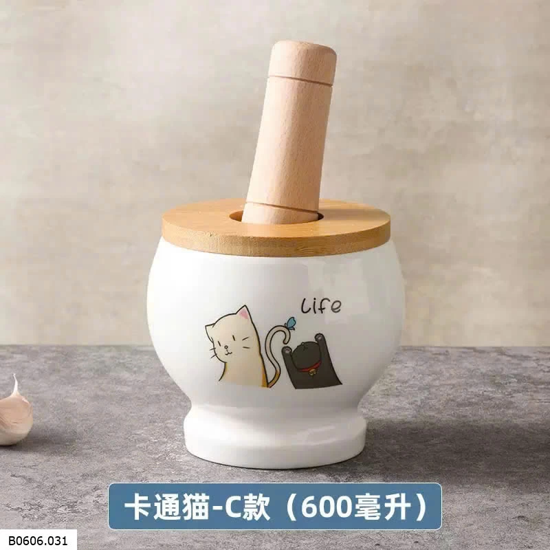 Bộ chày cối sứ có nắp Sỉ 92k