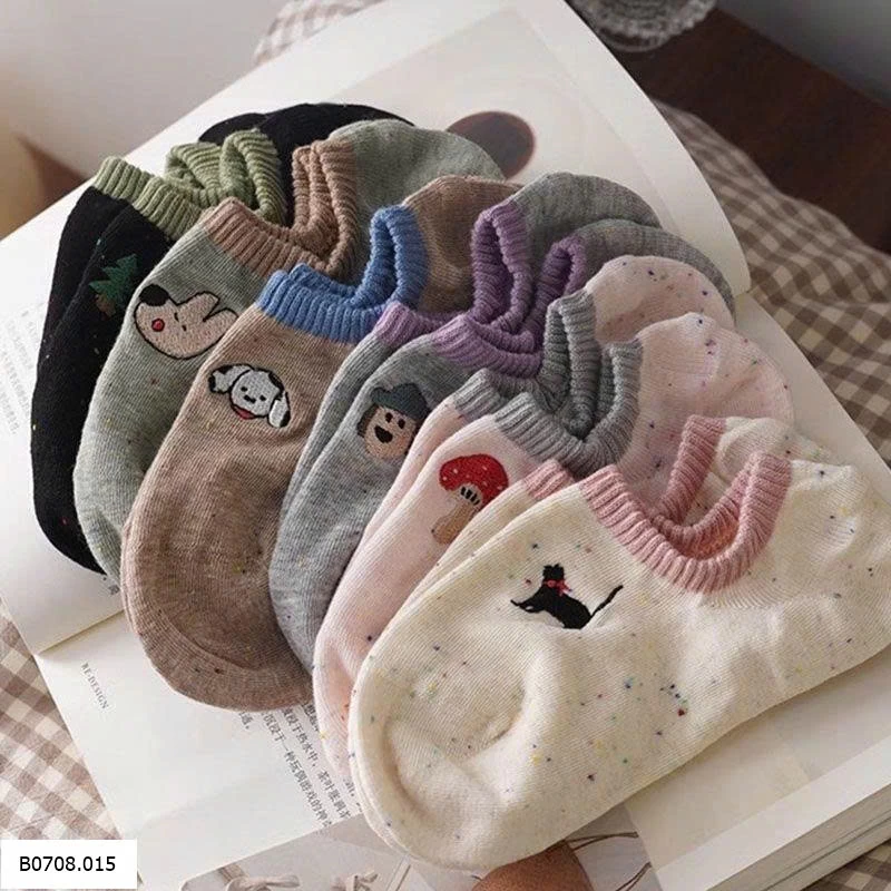SET 10 ĐÔI TẤT LƯỜI CUTE CHO NỮ   Sỉ 40k/sét 10 đôi