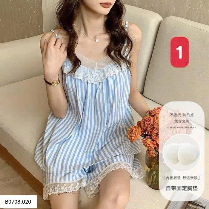  BỘ MẶC NHÀ 2 DÂY CHO NỮ    Sỉ 116k