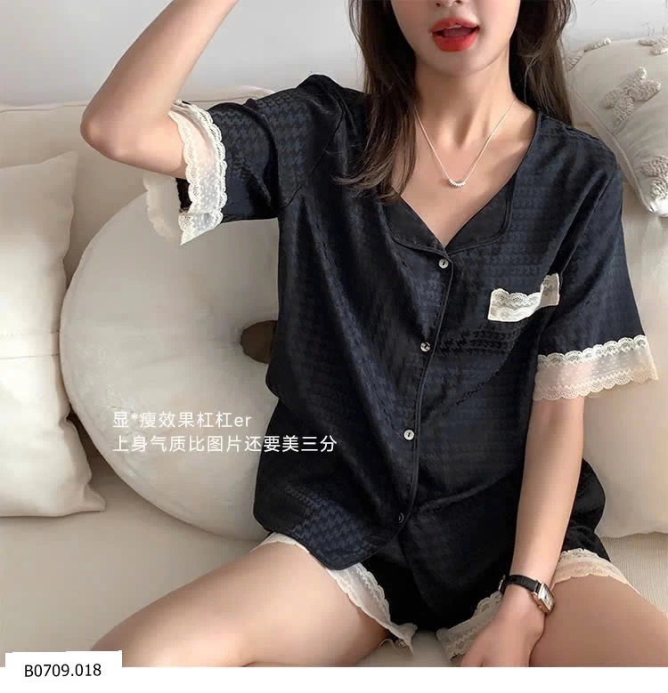 PIZAMA VIỀN REN NỘI ĐỊA NỮ    Giá sỉ 114k