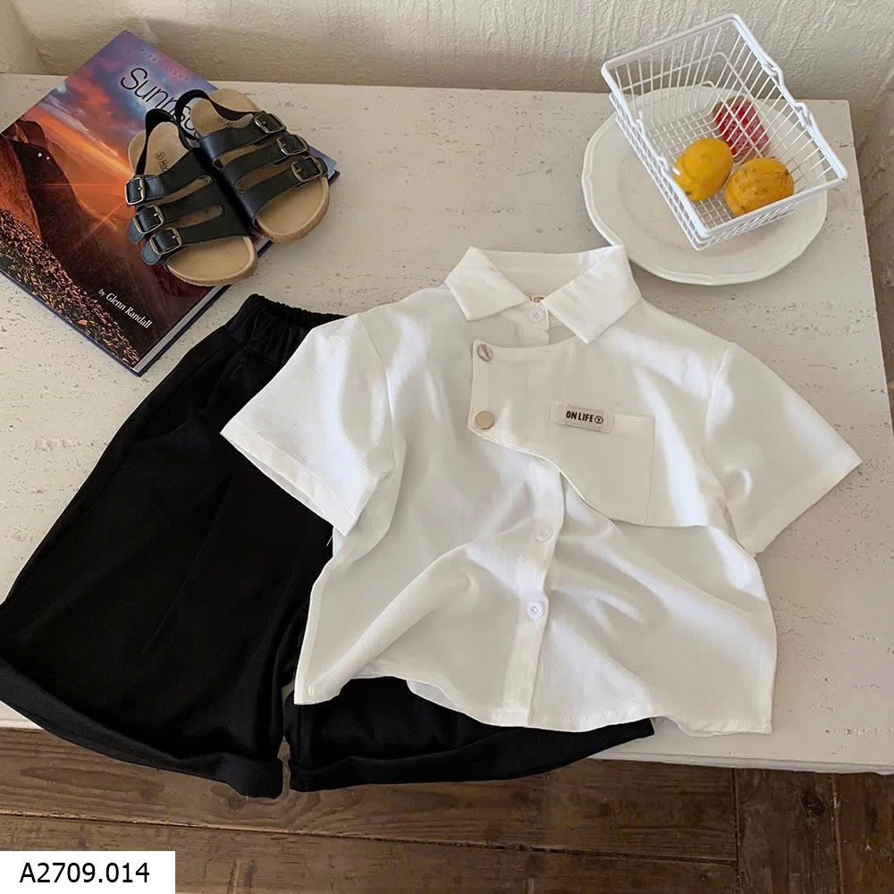 SET SƠ MI ĐŨI+SHORT ÂU Giá sỉ 215k