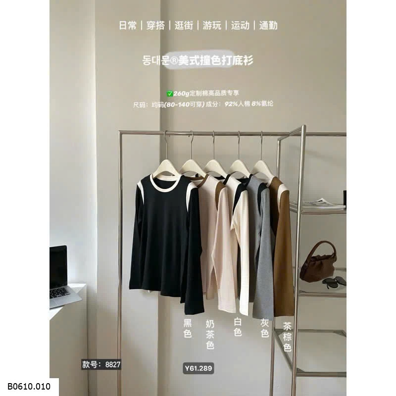 ÁO THUN DÀI TAY PHỐI VIỀN NỮ   Giá sỉ 90k/c sỉ từ 2 chiếc 