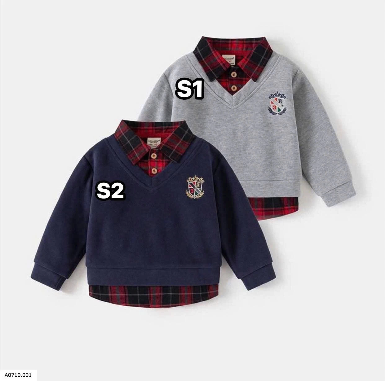 ÁO NỈ PHỐI CỔ SƠ MI   Giá sỉ 108k