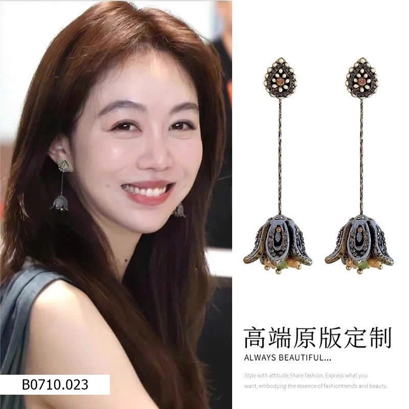 BÔNG TAI HOA CHUÔNG DÁNG DÀI LNIEER  Giá sỉ 95k
