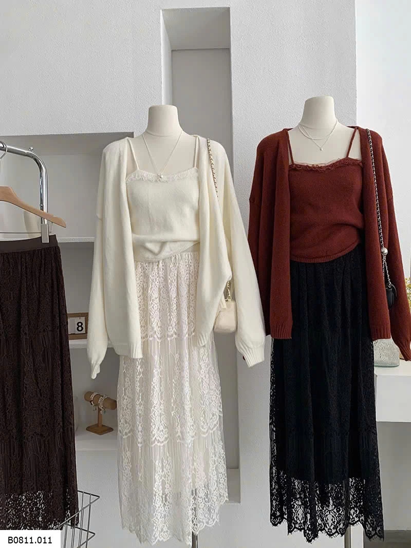 CHÂN VÁY REN DÁNG DÀI NỮ   Giá sỉ 190k