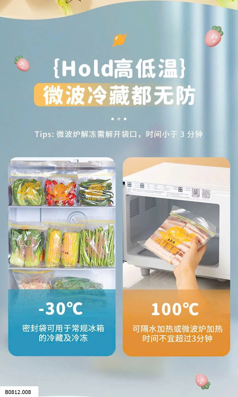 Túi Zip Đựng Thực Phẩm Mosterse  Giá sỉ  62k/1 set 3 hộp