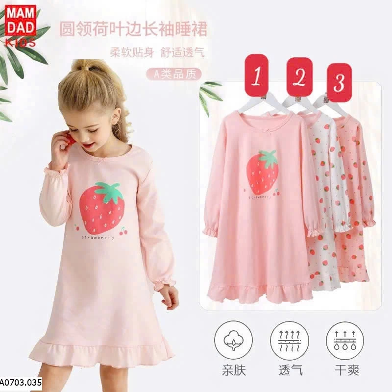 VÁY COTTON BÉ GÁI MAMDADKIDS Sỉ giá như sau Size 110-150: 96K Size 160-175: 120K