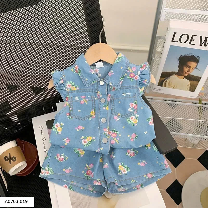 SET DENIM CÁNH TIÊN CỰC ĐẸP Sỉ giá 136k/1 set chất demi mềm k phải jean ạ 