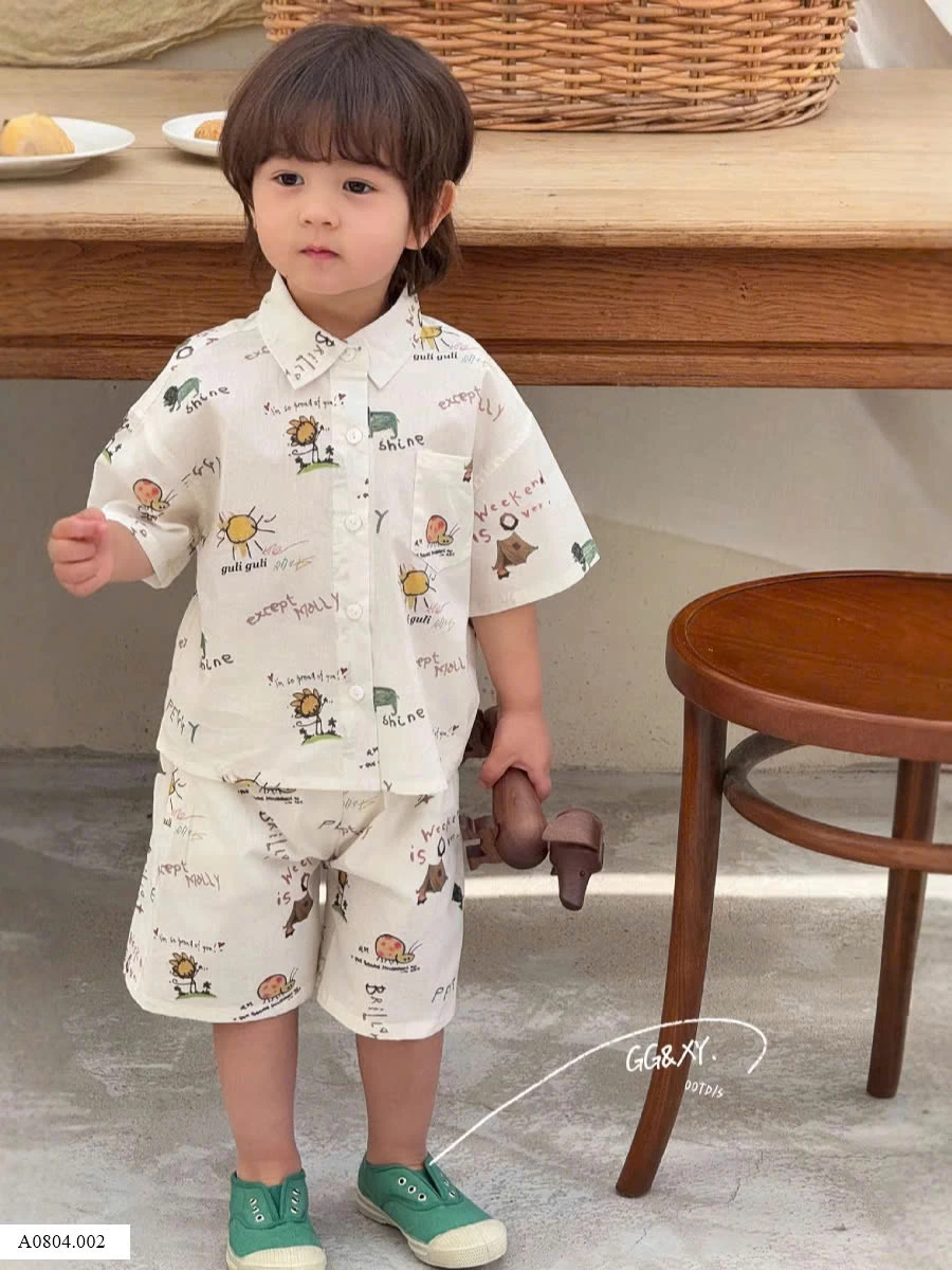 Sét bộ sơ mi cho bé trai Lanxi  Sỉ 143k