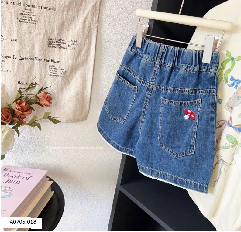  QUẦN SHORT JEAN PHỐI VIỀN REN   Sỉ 120k