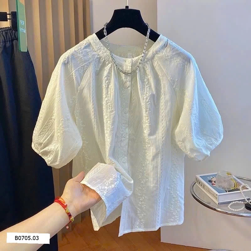 Áo sơ mi tay lỡ cổ tròn  Sỉ 115k