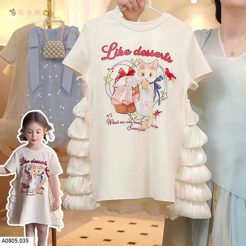 VÁY SUÔNG MÈO PHỐI TUA RUA Sỉ 158k 