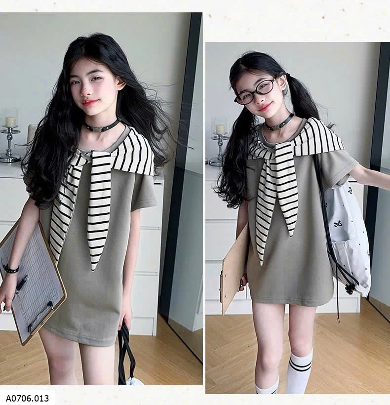 VÁY SUÔNG PHỐI KHĂN BG Sỉ 176k