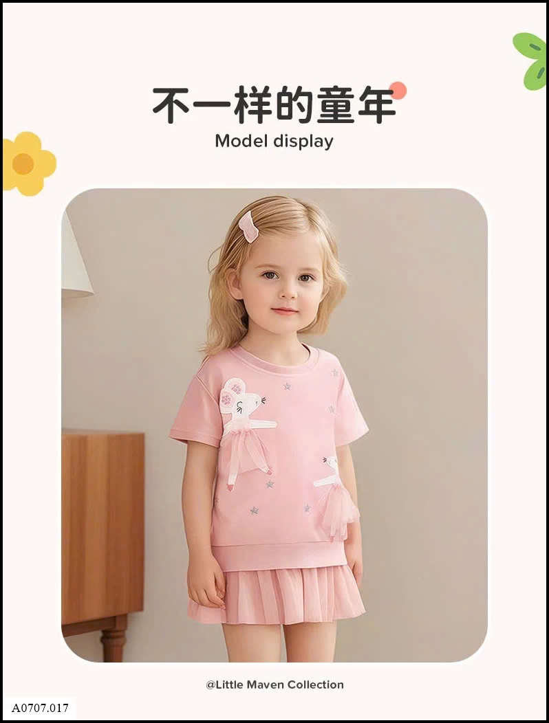 ÁO 2 DÂY HOA BÉ GÁI  Sỉ giá 96k