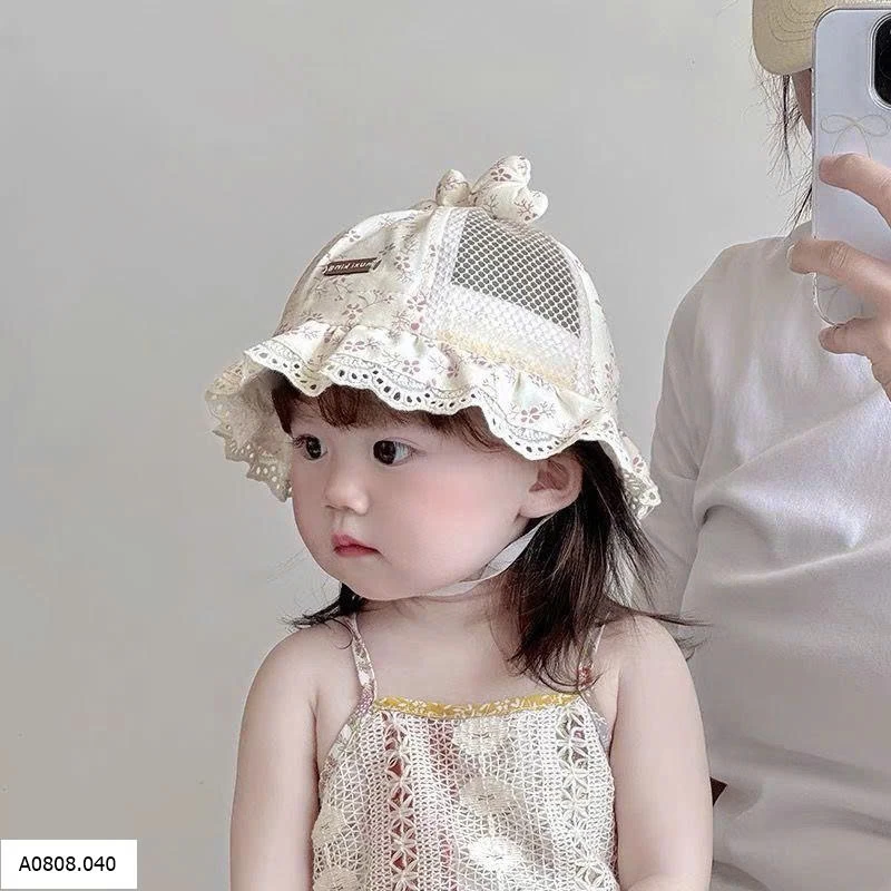 MŨ LƯỚI THOÁNG KHÍ VIỀN REN CHO BÉ GÁI    Sỉ 43k