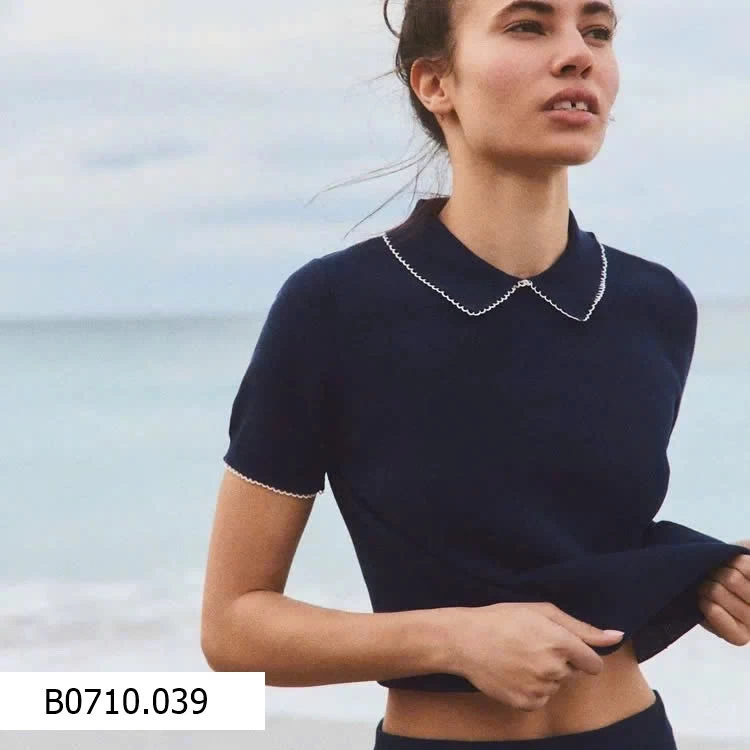 Polo dệt viền ren diện hè   Giá sỉ 205k