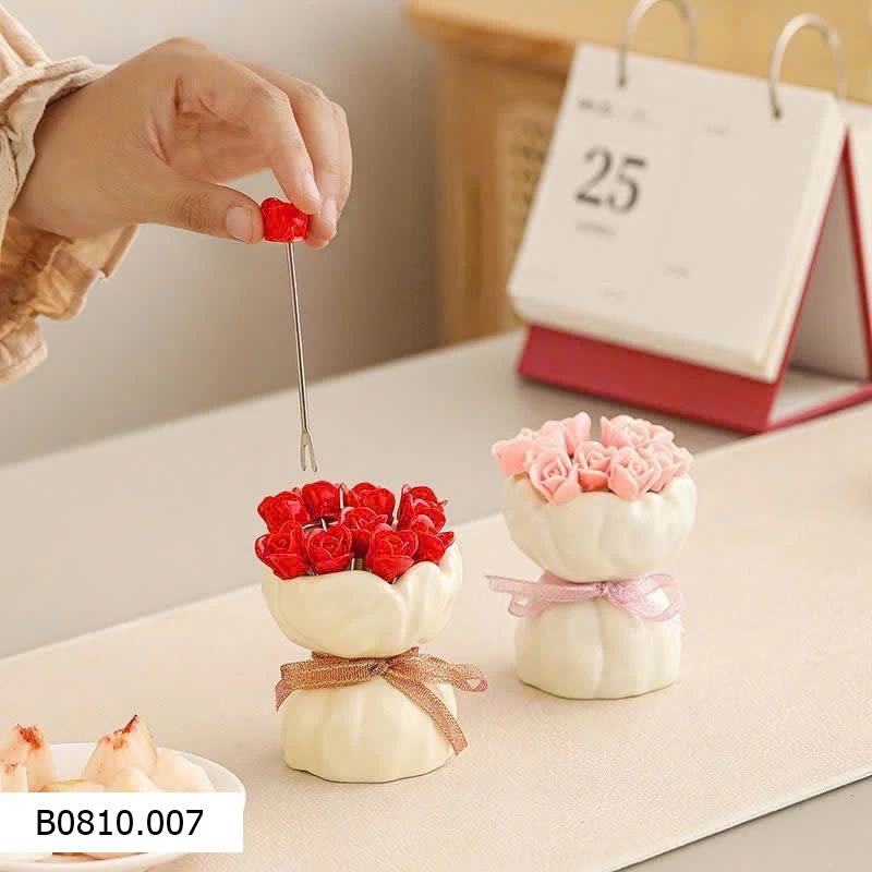 SET NĨA ĂN HOA QUẢ HÌNH BÓ HOA   Giá sỉ 105k/set 