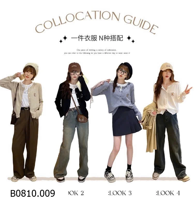 ÁO KHOÁC LEN THÊU GẤU TEDDY   Giá sỉ 95k