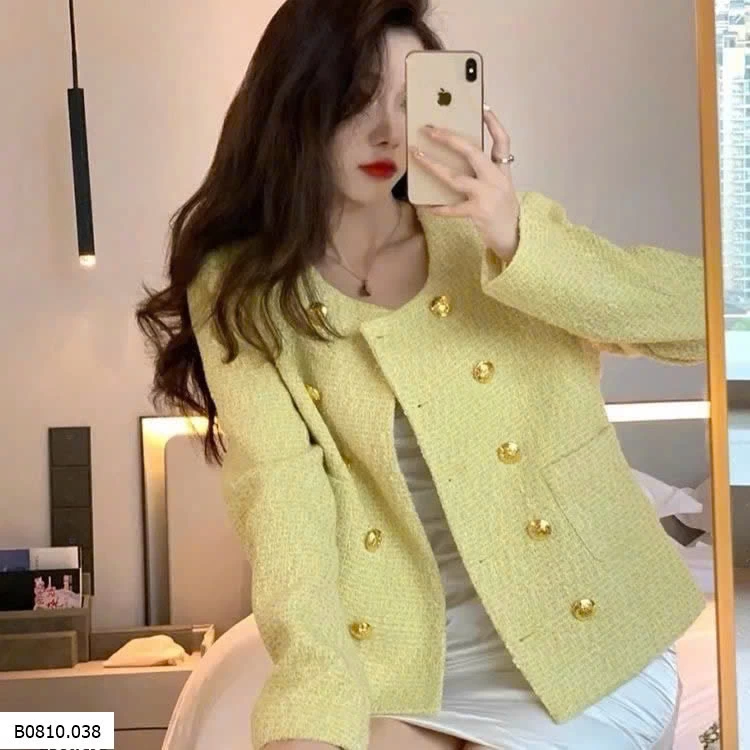 ÁO KHOÁC DẠ TWEED CÚC NỮ   Giá sỉ 142k