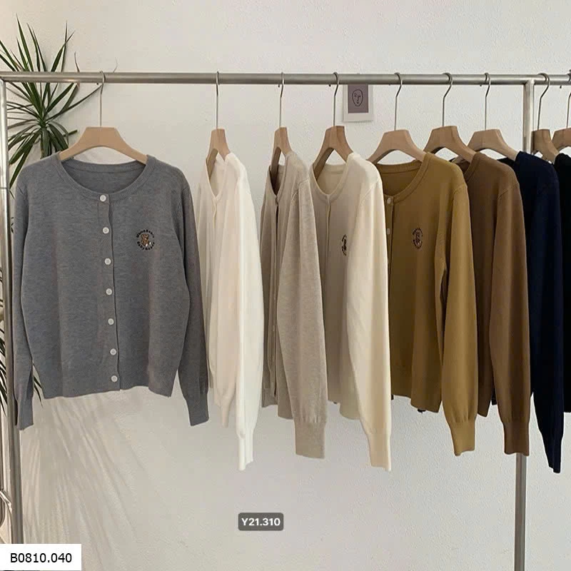 Cardigan gấu thêu siêu xinh   Giá sỉ 98k