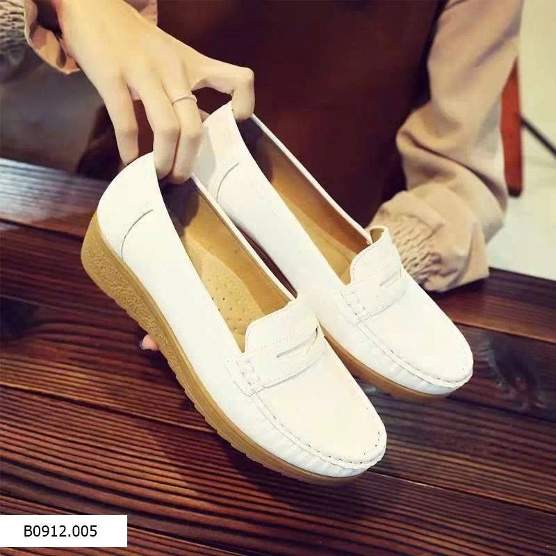 GIÀY MOCA DA BÒ ĐẾ CAO 4.5cm  Giá sỉ 157k