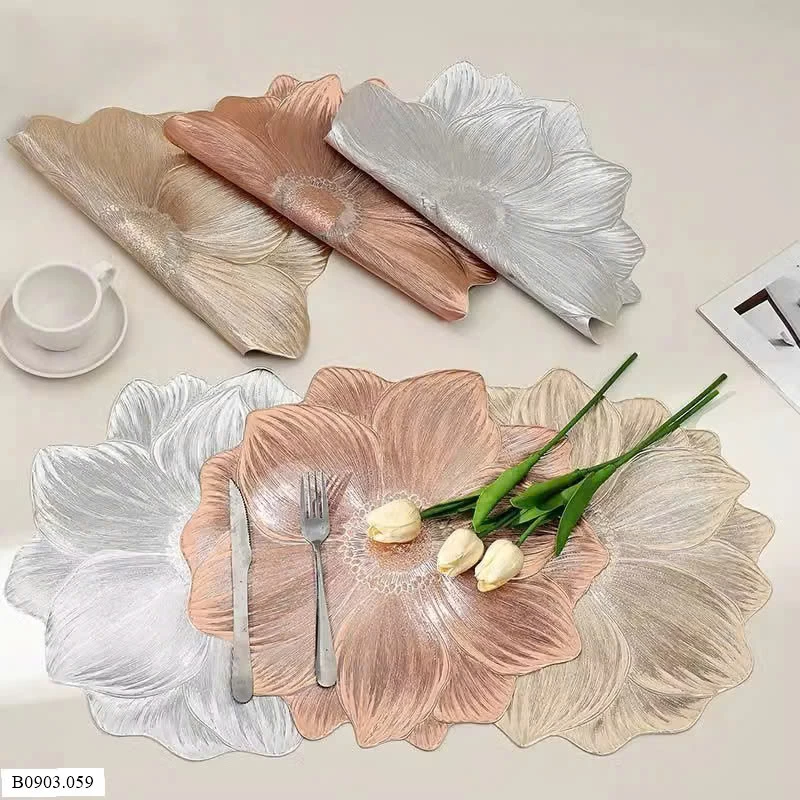 TẤM TRẢI BÀN ĂN Sỉ 55k/1 set 3 tấm mix màu 