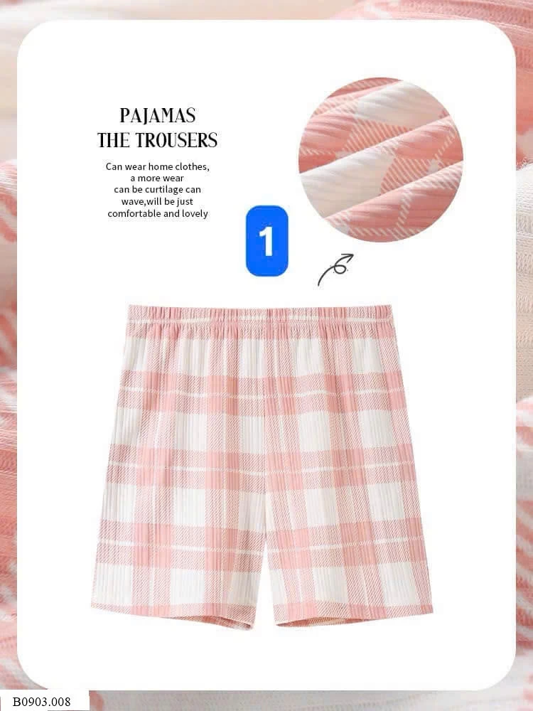 QUẦN SHORT KẺ NỮ MẶC NHÀ Sỉ 62k