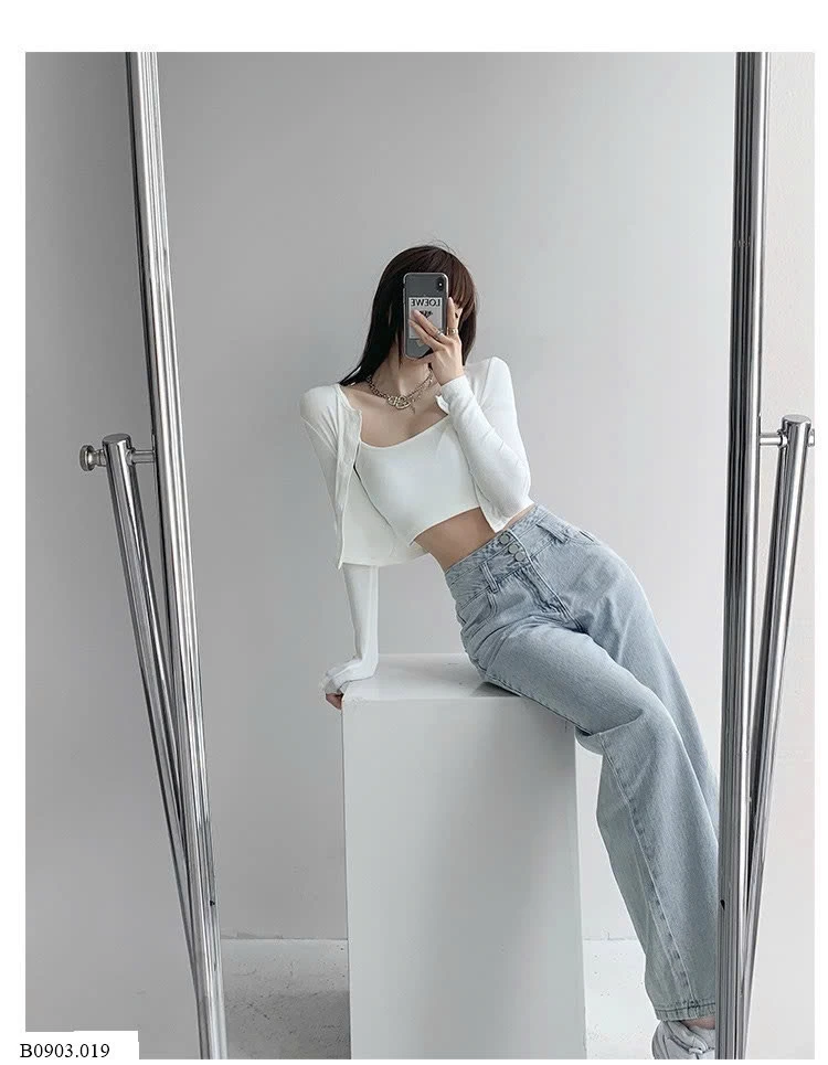 QUẦN JEAN LƯNG CAOC3 KHUY NỮ Sỉ 132k