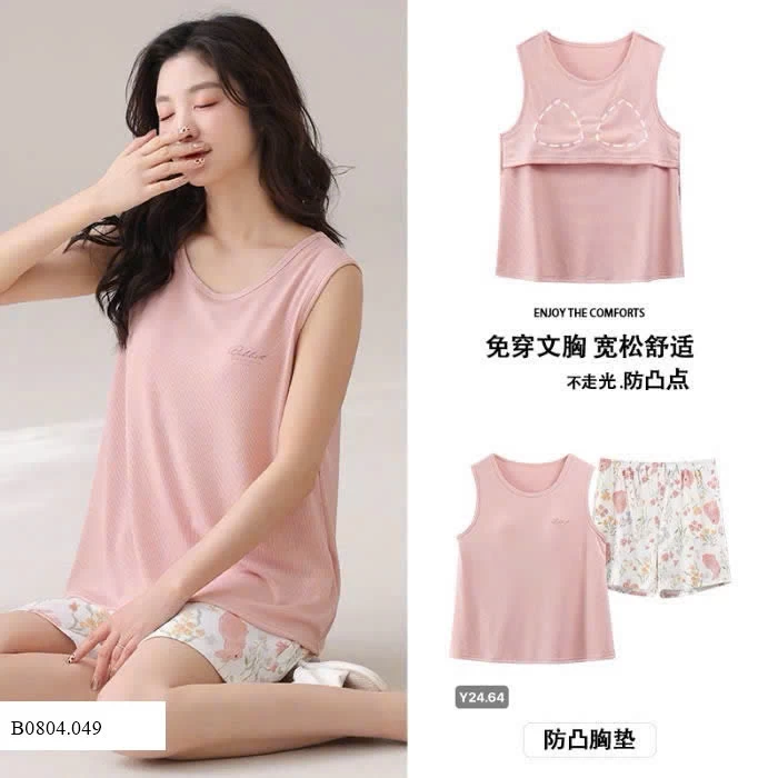 Bộ ngủ kèm miếng đệm ngực   Sỉ 120k