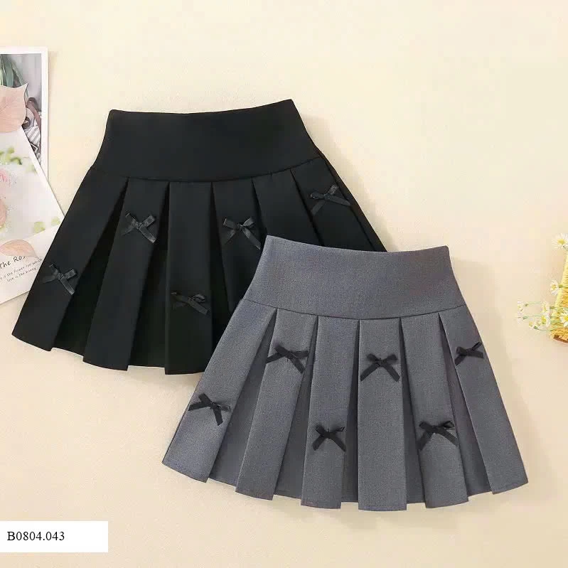 CHÂN VÁY XẾP LY PHỐI NƠ      Sỉ 115k